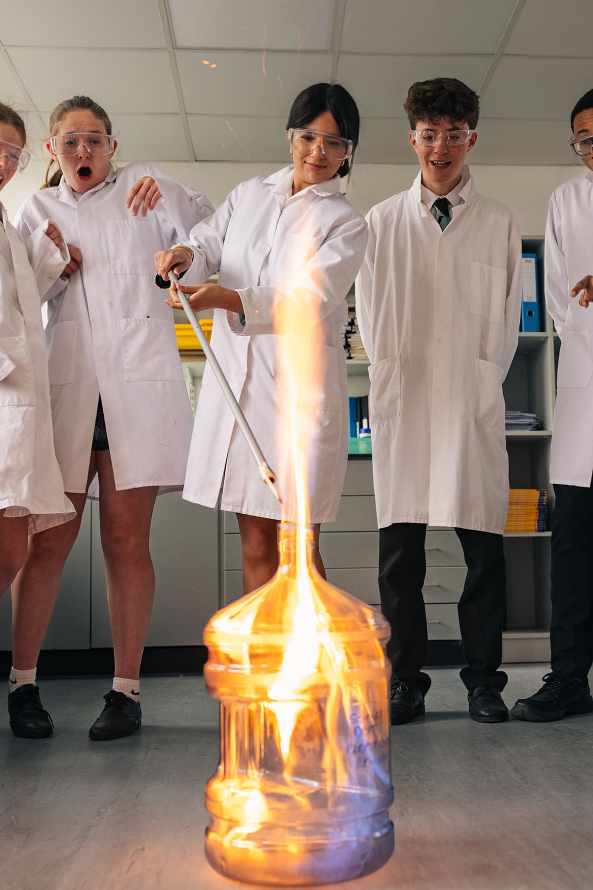 Image of pupils conducting a science experiment
